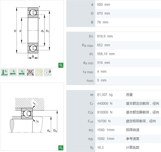 619/500M轴承数据