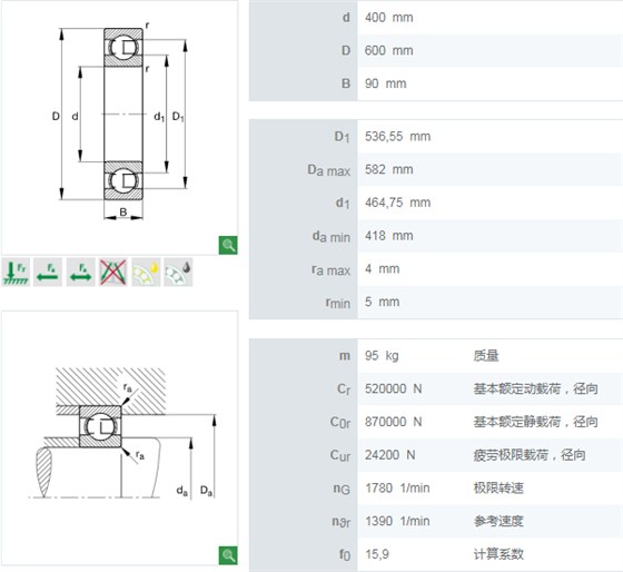 6080M轴承数据