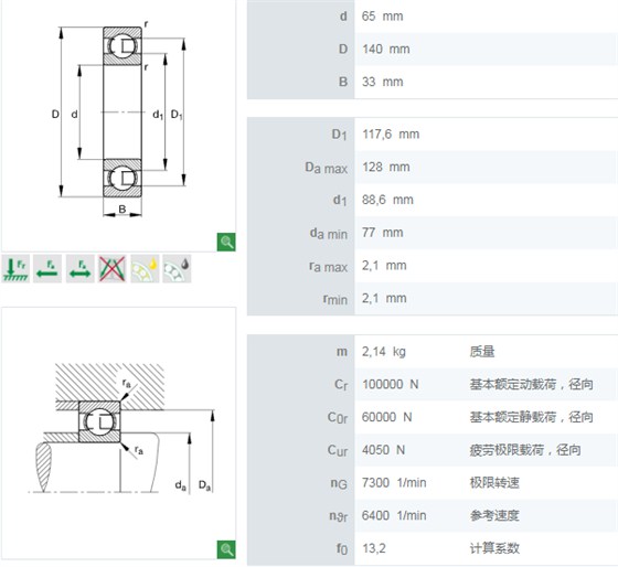 6313轴承数据