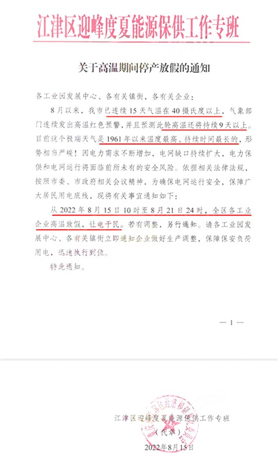 停产放假通知