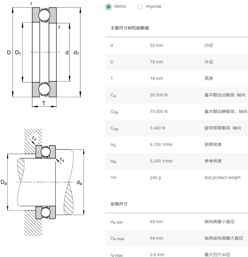 51111轴承数据