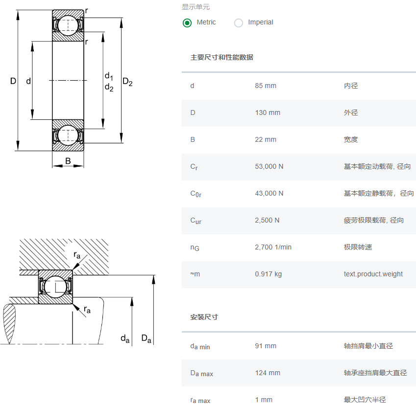 6017-2RSR轴承数据