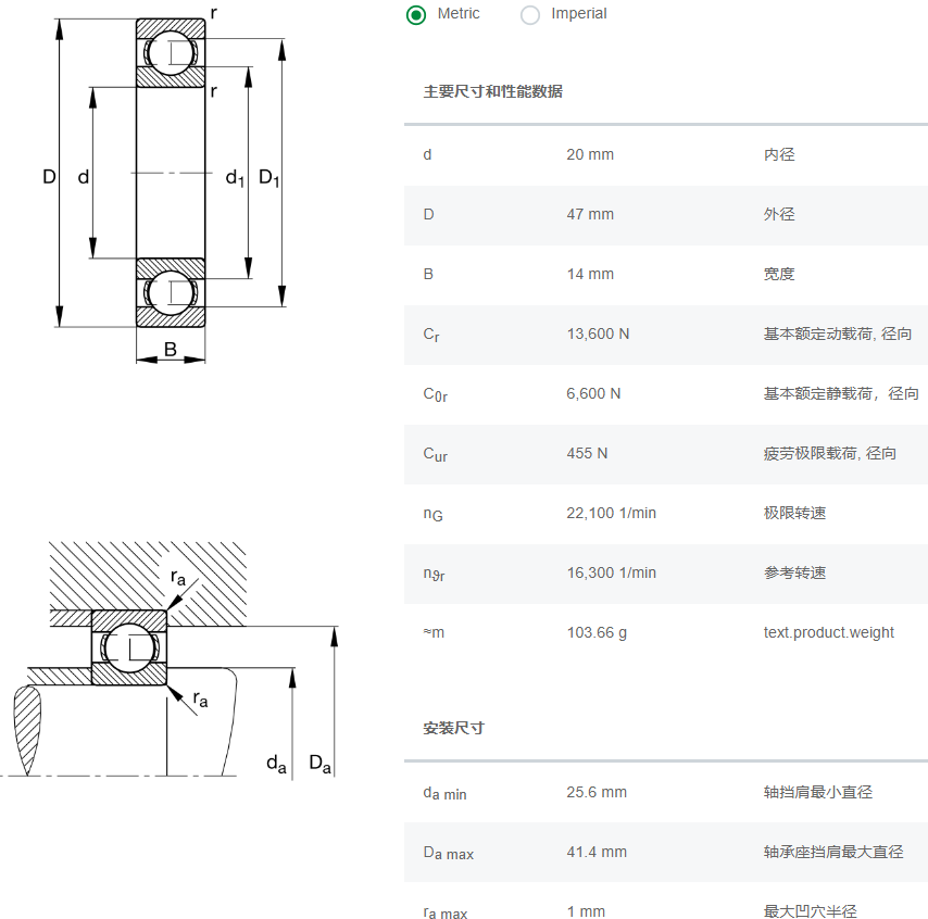 FAG深沟球轴承6204