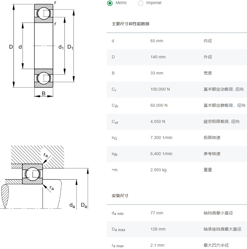 6313.C3轴承数据