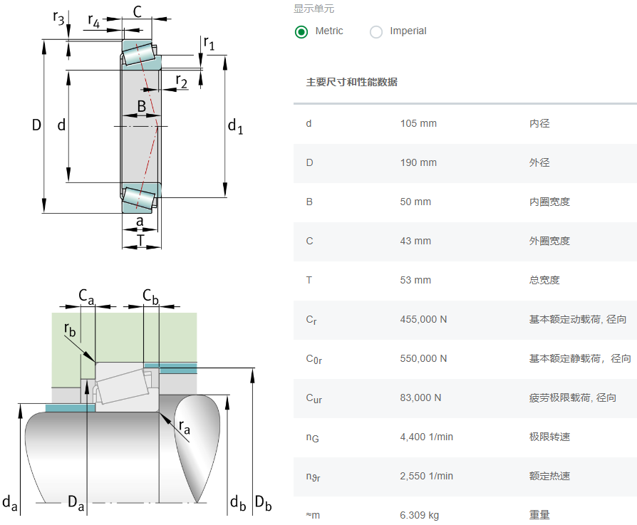 32221A轴承数据