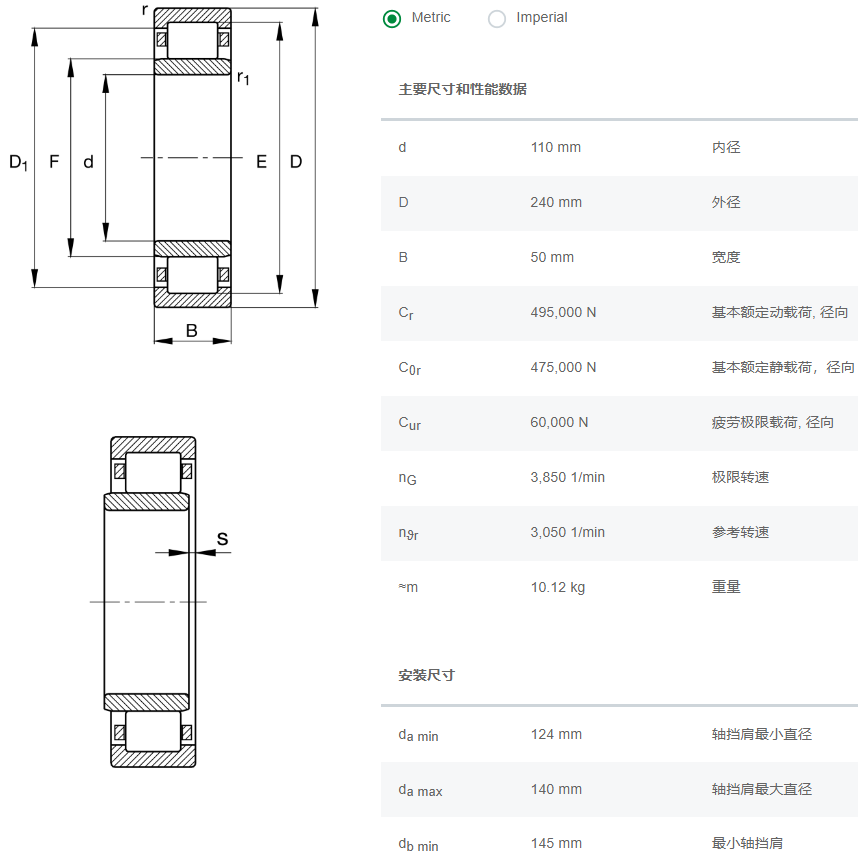 NU322-E-XL-TVP2轴承数据