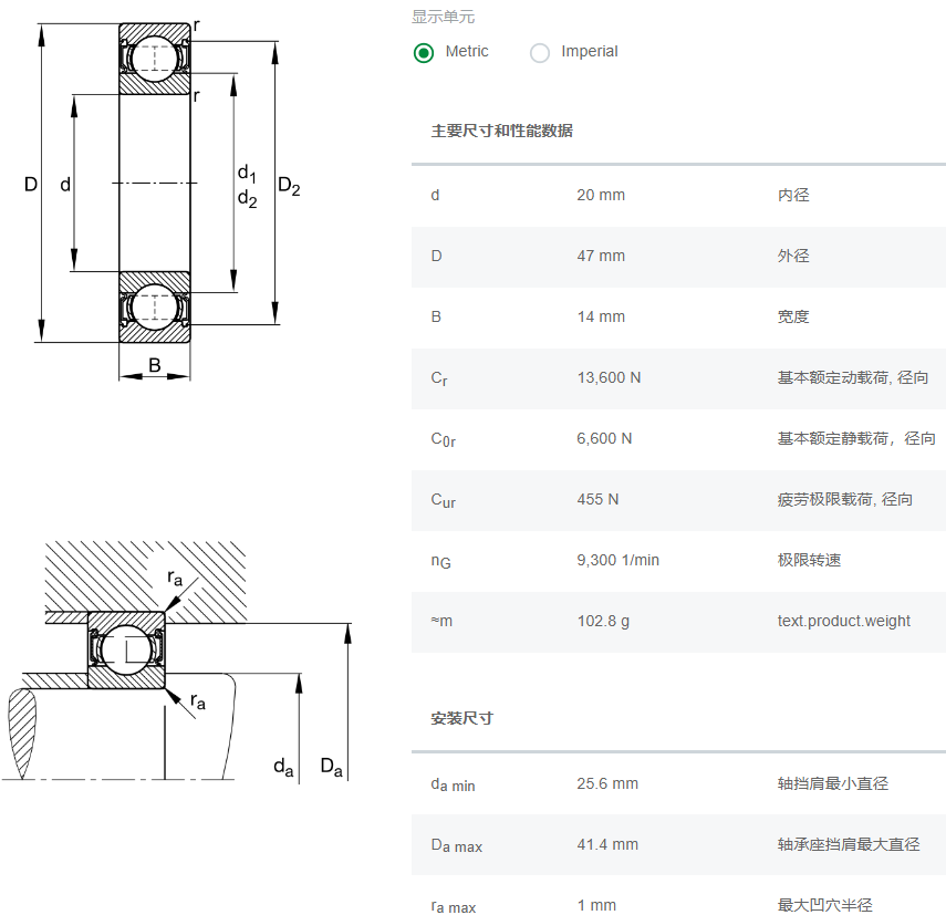 6204.2RSR轴承数据