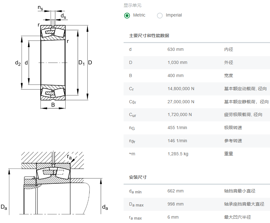 241/630-BEA-XL-K30-MB1轴承规格