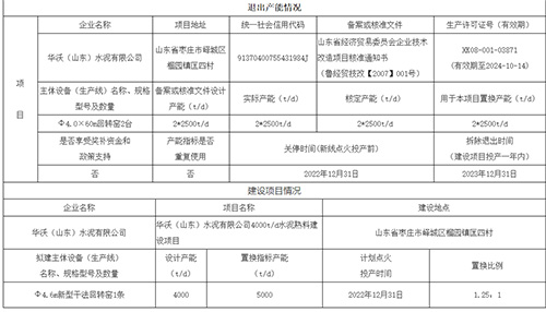 产能置换项目