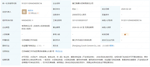 镇江海螺水泥有限责任公司成立