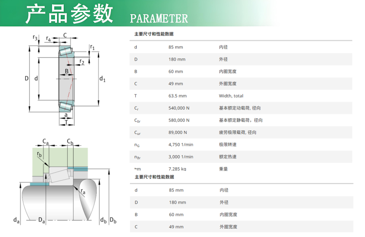 FAG圆锥滚子轴承32317-XL 沈重煤磨MPF2217轴承