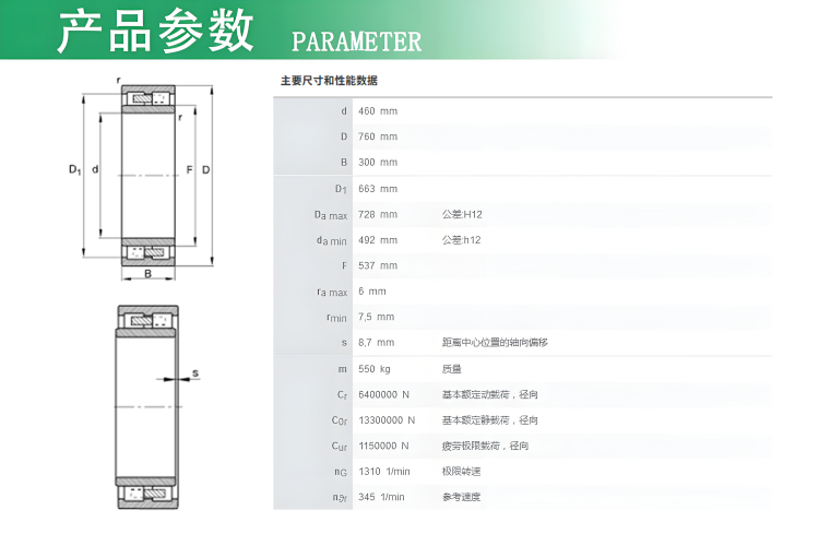 FAG双列圆柱滚子轴承NNU4192-M 沈重MLS3726立磨