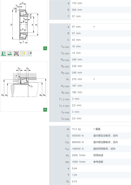 32034X轴承数据