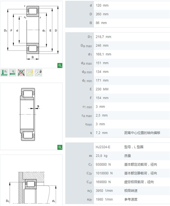NJ2324E.M1轴承数据/