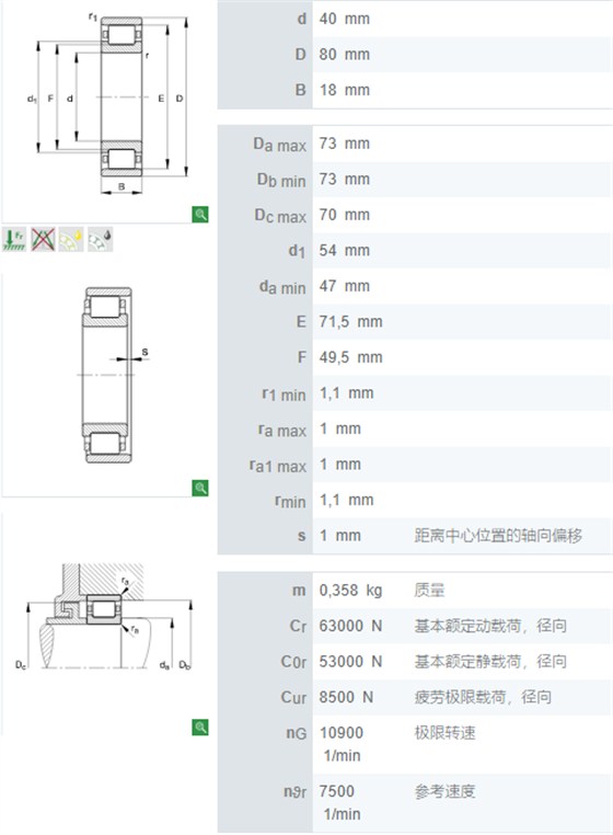 N208-E-TVP2轴承数据