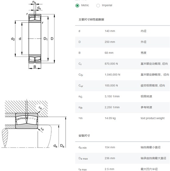 22228-E1-XL-C3轴承数据