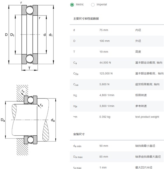 51115轴承数据