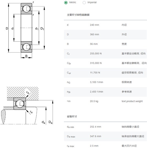 6048M轴承数据