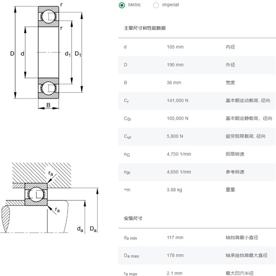 FAG深沟球轴承6221