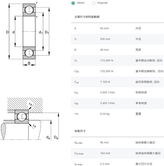 6416M轴承数据