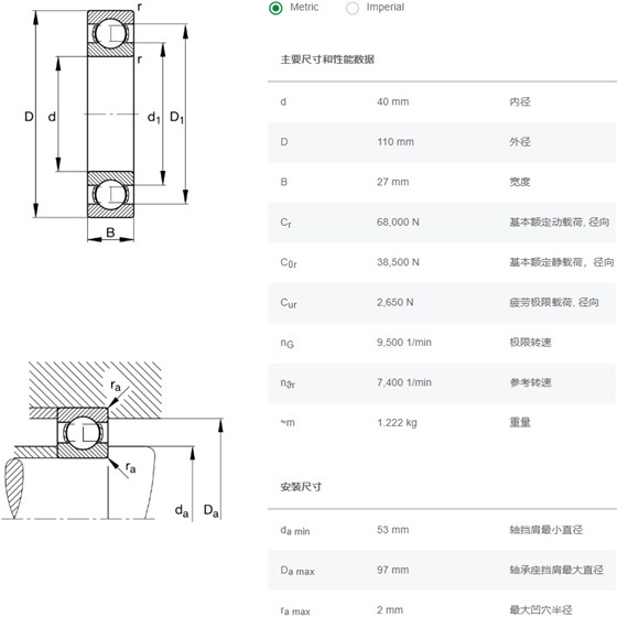 6408轴承数据