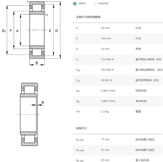 NU313E.TVP2.C3轴承数据