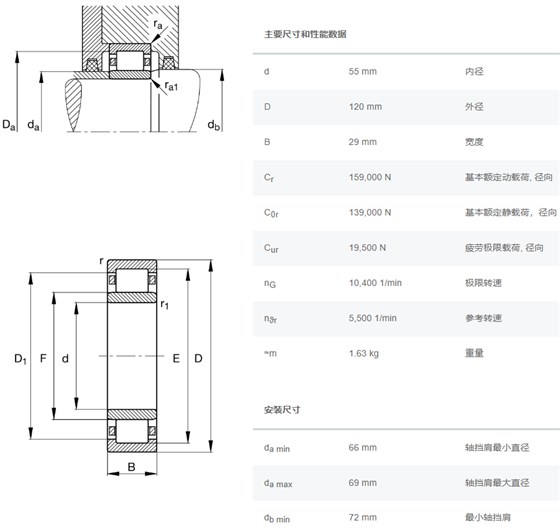 NU311-E-XL-M1轴承数据