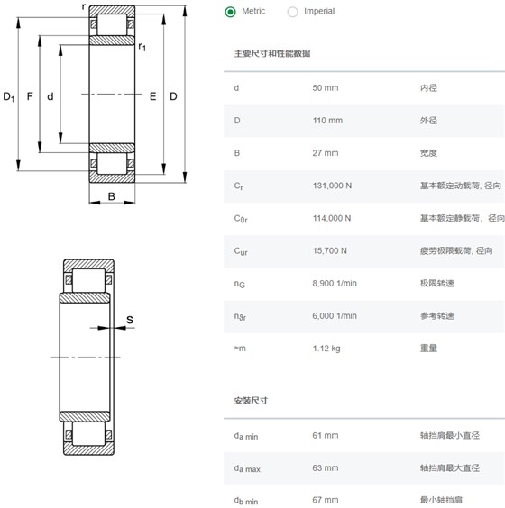 NU310E.TVP2.C3轴承数据