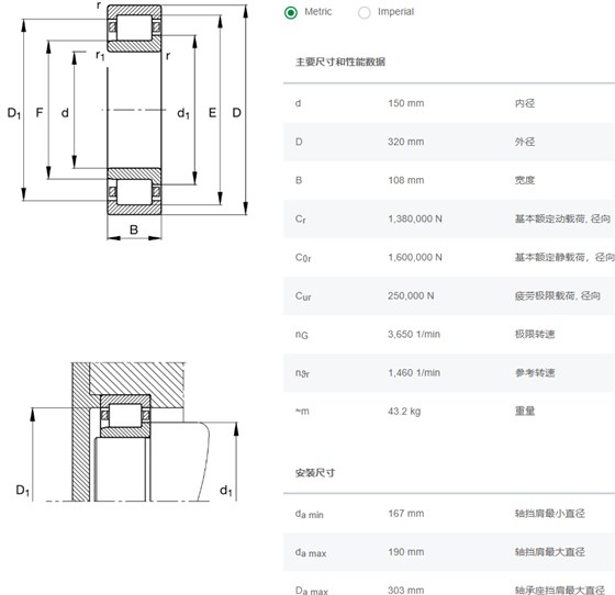 NJ2330-E-XL-MCA-C4轴承数据 NJ2330-E-XL-MCA-C4轴承数据