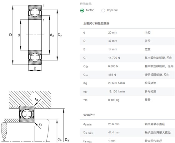 6204-C-2Z轴承数据