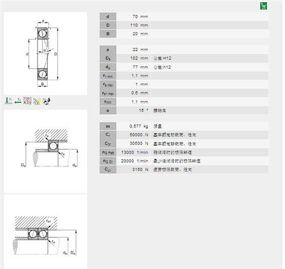 主轴轴承B7014-C-T-P4S-UL型号描述